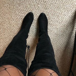 Knee high boots.